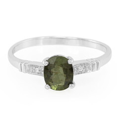 Anillo en plata con Turmalina cuprífera