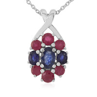 Collar en plata con Zafiro azul de Madagascar