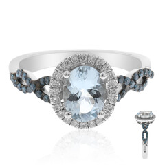 Anillo en oro con Aguamarina de Brasill AAA (CIRARI)