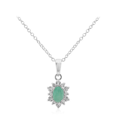 Collar en plata con Esmeralda de Brasil