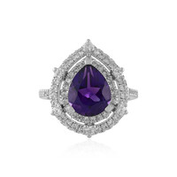 Anillo en plata con Amatista de Zambia