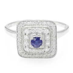 Anillo en plata con Zafiro de Kanchanaburi