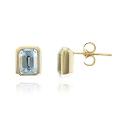 Pendientes en oro con Aguamarina Santa María (CUSTODANA)