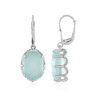Pendientes en plata con Calcedonia agua