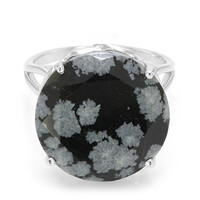 Anillo en plata con Obsidiana Copo de Nieve