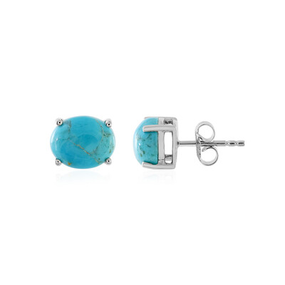 Pendientes en plata con Turquesa azul del Mohave Kingman