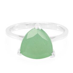 Anillo en plata con Calcedonia verde