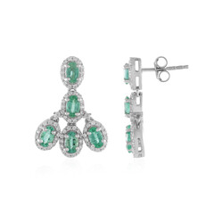 Pendientes en plata con Esmeralda de Rusia