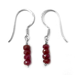 Pendientes en plata con Rubí de Mozambique