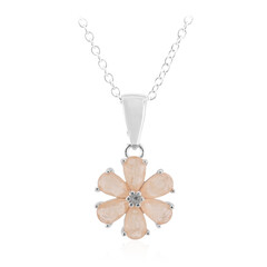 Collar en plata con Cuarzo durazno pastel