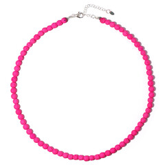 Collar en plata con Lava rosada