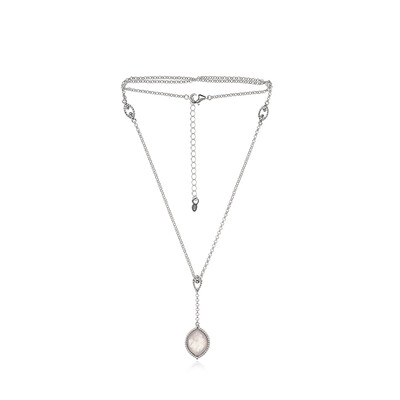 Collar en plata con Cuarzo rosa (dagen)