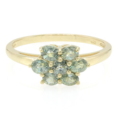Anillo en plata con Zafiro verde no calentado