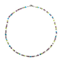 Collar en plata con Apatita azul neón