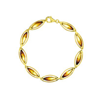 Brazalete en plata con Ámbar báltico