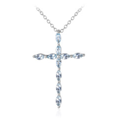Collar en plata con Topacio azul cielo