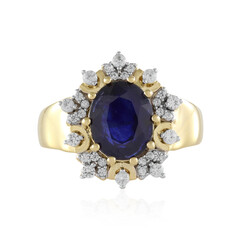 Anillo en plata con Zafiro azul de Madagascar
