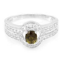 Anillo en plata con Turmalina cuprífera