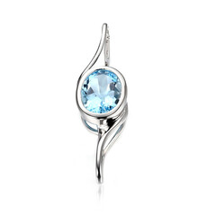 Colgante en plata con Topacio azul cielo