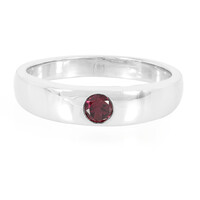 Anillo de hombre en plata con Rodolita de Brasil