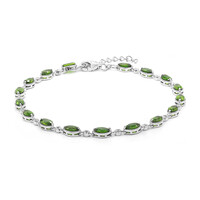 Brazalete en plata con Diópsido de Rusia