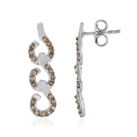 Pendientes en plata con Zircón cognac