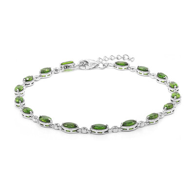 Brazalete en plata con Diópsido de Rusia