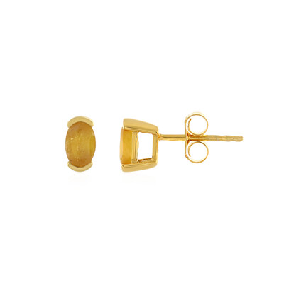 Pendientes en plata con Zafiro amarillo de Madagascar