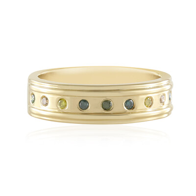 Anillo en plata con Diamante amarillo I2