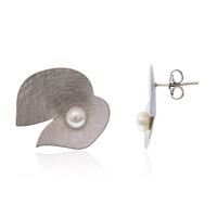 Pendientes en plata con Perla Freshwater (Joias do Paraíso)