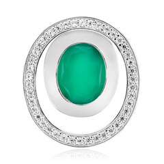 Colgante en plata con Ágata verde
