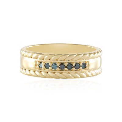 Anillo en plata con Diamante azul I2