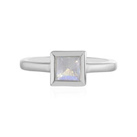 Anillo en plata con Piedra de Luna arcoíris