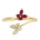 Anillo en oro con Rubí de Mozambique AAA (CIRARI)