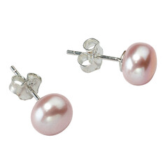 Pendientes en plata con Perla Freshwater