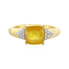 Anillo en plata con Zafiro amarillo de Madagascar