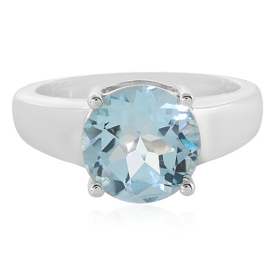 Anillo en plata con Topacio azul cielo
