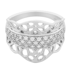 Anillo en plata con Topacio blanco