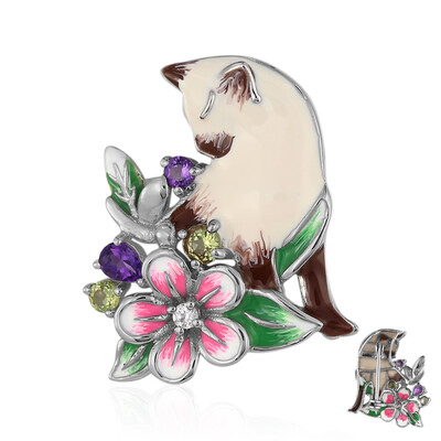 Broche en plata con Amatista