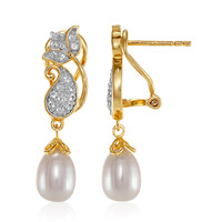 Pendientes en plata con Perla Freshwater
