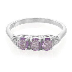 Anillo en plata con Zafiro de Ceilán púrpura no calentado