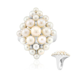 Anillo en plata con Perla blanca Freshwater (Michelle Albala)