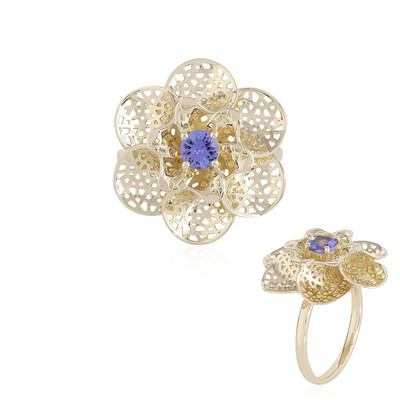 Anillo en oro con Tanzanita AAA (Ornaments by de Melo)