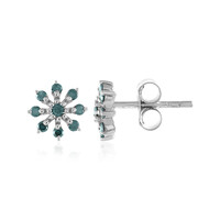 Pendientes en plata con Diamante azul I3