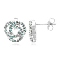 Pendientes en plata con Diamante fantasía