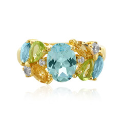 Anillo en plata con Topacio azul cielo