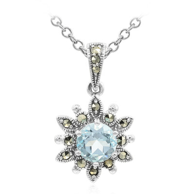 Collar en plata con Topacio azul cielo