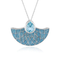 Collar en plata con Topacio azul cielo (Adela Silber)