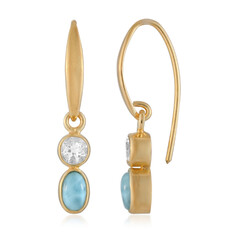 Pendientes en plata con Larimar (Bali Barong)
