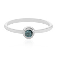 Anillo en plata con Diamante azul